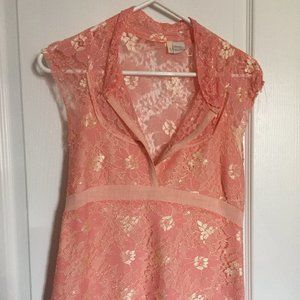Lace Coral/Gold Shirt